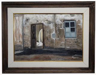 20th C. Signed Painting of a Street Scene