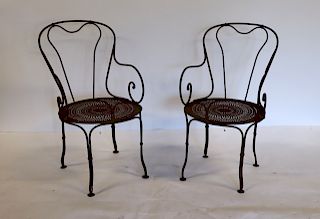 Pair of French 19th Century Polished Steel Garden