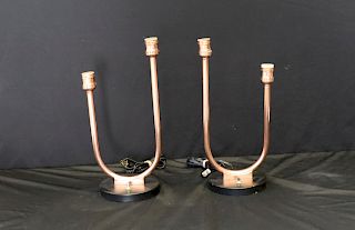 Art Deco Copper Table Top Lamps.