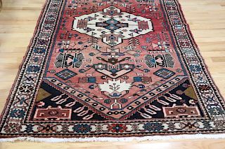 Vintage And Finely Hand Kazak Style Woven Carpet