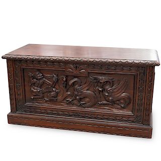 Continental Wood Carved Trunk