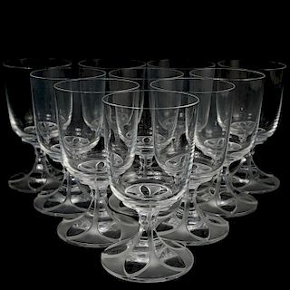 (10 Pc) Lalique Crystal Wine Glasses