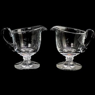 (2 Pc) Lalique Crystal Pitchers