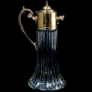 Italian Gold Plated and Glass Pitcher
