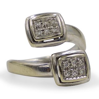 18k Gold and Diamond Overlapping Ring