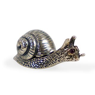 Sterling Silver Snail Pill Box