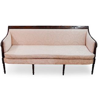 Antique French Silk Upholstered Sofa