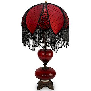 Bordello Red Glass Lamp