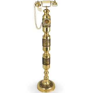 Vintage French Solid Brass Telephone
