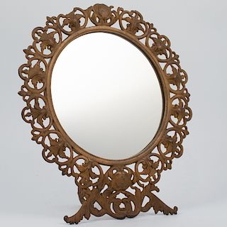 Antique Gilded Metal Vanity Mirror