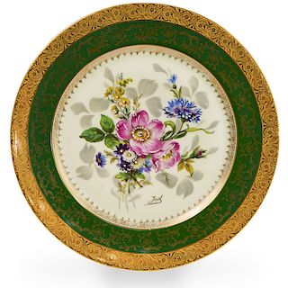 Signed Limoges Gilded Porcelain Plate