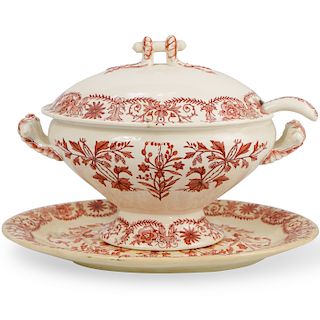 T and R Boote Porcelain Tureen with Ladle