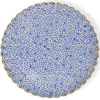 Antique England Blue and White Porcelain Center Dish