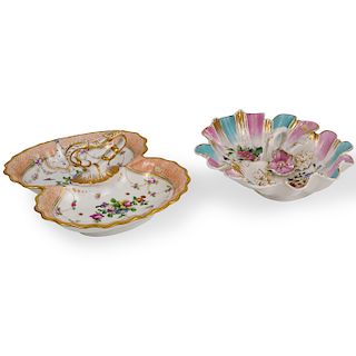 (2 Pc) Continental Porcelain Section Dishes