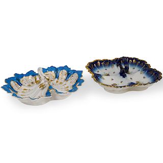 (2 Pc) Continental Porcelain Section Dishes