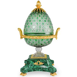 Imperial Style Crystal, Bronze and Malachite Urn