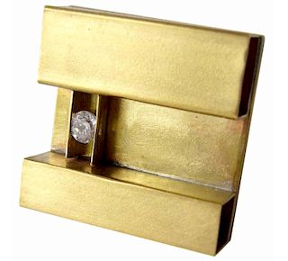 Heidi Abrahamson Cubic Zirconia Sterling Silver Brass Minimalist Ring