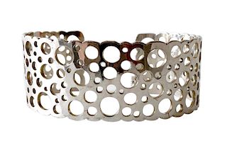 Liisa Vitali Sterling Silver Finnish Modernist Pitsi Ladybird Cuff Bracelet