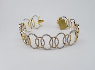 18K Gold & Diamond Hoop Bracelet