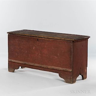 Early Red-painted Chestnut Six-board Chest