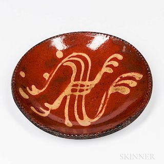 Trailed Slip-decorated Redware Plate