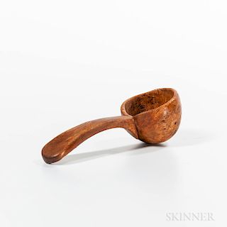Small Carved Ash Scoop or Ladle