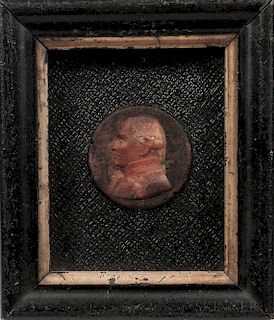 Rare First Phase Wax Relief Miniature of Gaspard Monge