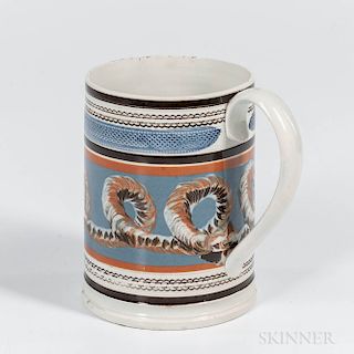 Cable- and Slip-decorated Quart Mug