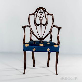 Federal Carved Mahogany Shield-back Armchair