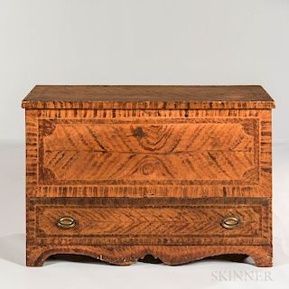 Paint-decorated Pine Chest over Drawer