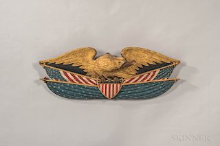 Carved, Painted and Gilded Eagle Plaque
