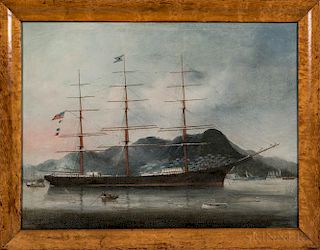 Chinese School, 19th Century  The American Clipper Ship Commodore T.H. Allen  at Hong Kong