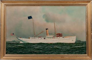 Antonio Nicolo Gasparo Jacobsen (New York/New Jersey/Denmark, 1850-1921)  The Pilot Ship New Jersey