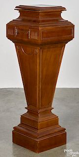 Classical style mahogany pedestal, 20th c., 35 1/4'' h.