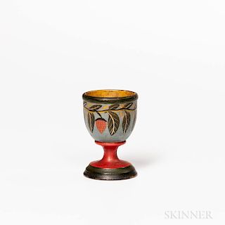 Polychrome Painted Lehnware Egg Cup