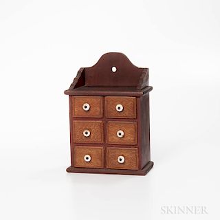 Painted Six-drawer Spice Box