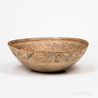 Turned and Painted Burl Bowl