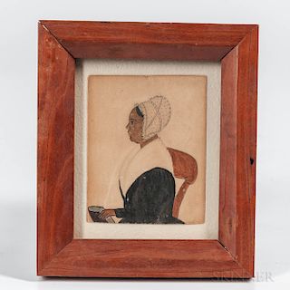 American School, Mid-19th Century  Miniature Portrait of a Black Woman