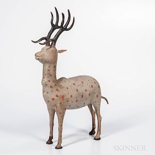 Painted Cast Metal Reindeer