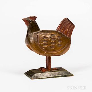 Carved and Painted Rooster Motion Toy