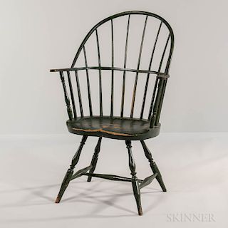 Green-painted Sack-back Windsor Chair