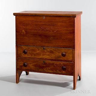 Burnt Sienna Grain-painted Chest over Two Drawers