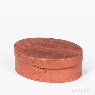 Salmon-painted Oval Pantry Box