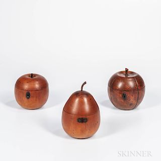 Three Fruit-form Tea Caddies