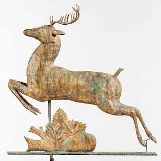 Molded Sheet Copper Leaping Stag Weathervane