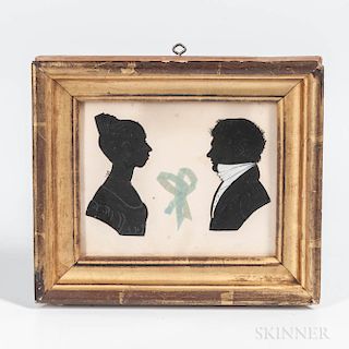 Pair of Silhouette Portraits, Reportedly Henry and Elizabeth Ditman