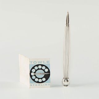 TOWLE STERLING SILVER PEN & ROTARY PHONE DIALER
