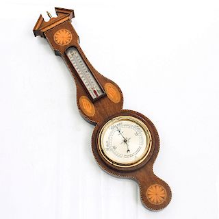 WOOD MARQUETRY WARE WEATHER STATION