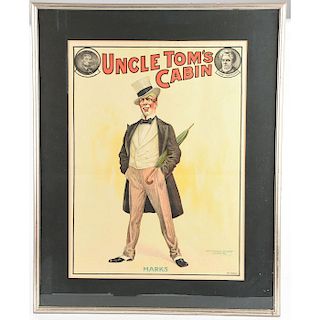 FRAMED LITHOGRAPH ADVERTISING UNCLE TOM'S CABIN PLAY