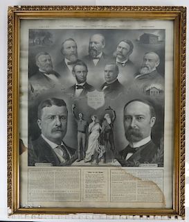 T. Roosevelt & C. W. Fairbanks 1904 Jugate Bandana